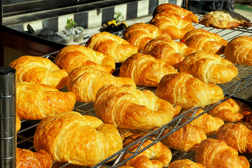 croissants in a market