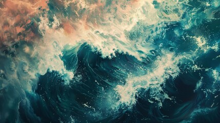 Fototapeta na wymiar Abstract background with sea waves. Fantasy fractal texture