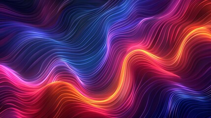 Abstract digital art of flowing lines with red and blue gradients, Vibrant Abstract Wavy Mesh Background