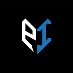 PI letter logo design on Black background. PI creative initials letter logo concept. PI letter design.
