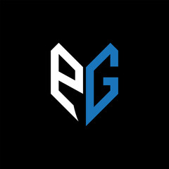 PG letter logo design on Black background. PG creative initials letter logo concept. PG letter design.
