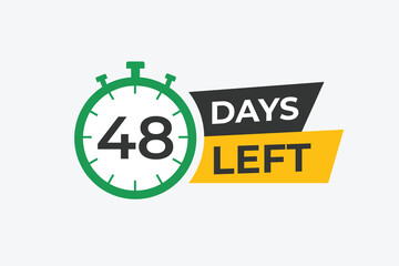 48 days to go countdown template. 48 day Countdown left days banner design. 48 Days left countdown timer
 - obrazy, fototapety, plakaty