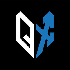 Fototapeta premium QX letter logo design on Black background. QX creative initials letter logo concept. QX letter design. 