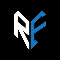 RF letter logo design on Black background. RF creative initials letter logo concept. RF letter design.
