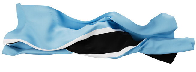 Serenely Undulating Flag of Botswana with Striking Black and White Stripe