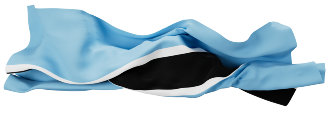 Serenely Undulating Flag of Botswana with Striking Black and White Stripe