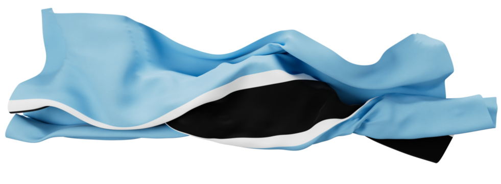 Serenely Undulating Flag of Botswana with Striking Black and White Stripe