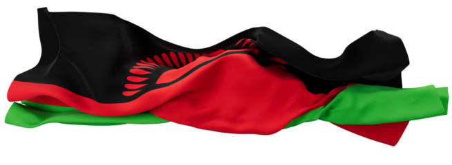 Majestic Flag of Malawi Waves Against a Dark Backdrop