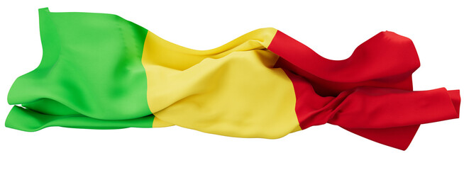 Lively Waving Flag of Mali in Bright Pan-African Colors