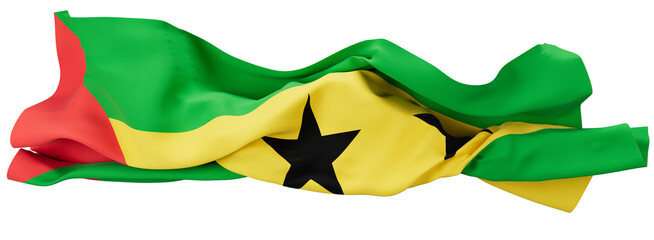 Fluttering Flag of Sao Tome and Príncipe with its Iconic Star