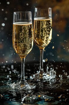 Effervescent elixir: sparkling wine, a bubbly celebration encapsulated in every sip, a golden symphony of effervescence and refined elegance for moments of joyous revelry.