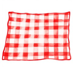 Red and white checkered picnic blanket clipart