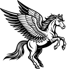 horse with wings vector illustration