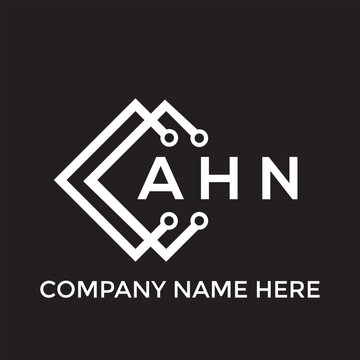 AHN letter logo design on white background. AHN creative initials letter logo concept. AHN letter design.	
