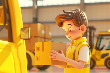 Warehouse Inspector Examines Incoming Shipment