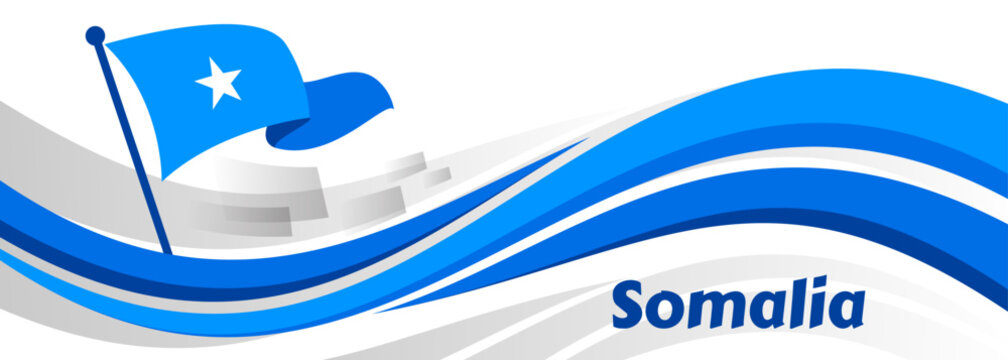 Somalia Independence Day typography poster. National holiday celebrated on July 1. Vector template for banner, greeting card, flyer, etc.

