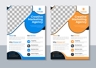 Creative Business Flyer Design Template, Marketing, Annual Report, layout, Vector Illustrator