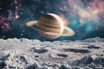 Planets and galaxy, science fiction wallpaper. Beauty of deep space.