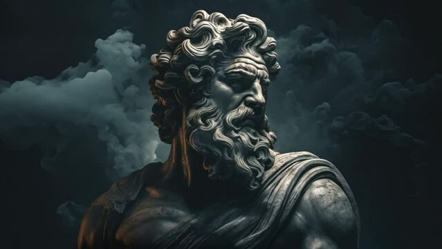 Stoicism concept, sculpture of a stoic, representing philosophy, ancient greek god statue	
