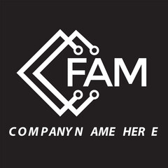 FAM letter logo design. FAM creative initials letter logo concept. FAM letter design.
