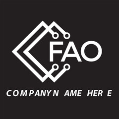 FAO letter logo design. FAO creative initials letter logo concept. FAO letter design.
