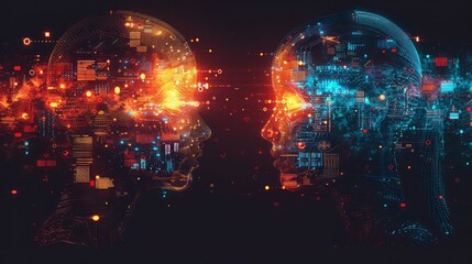 AI Chatbot and Human Interaction Concept