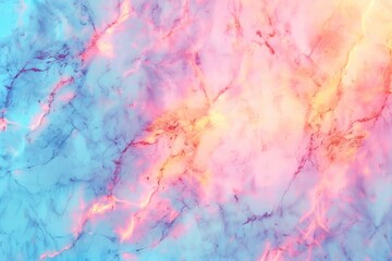 Naklejka premium Celestial Dance in Marble. A Symphony of Pink and Blue Light Infusion.
