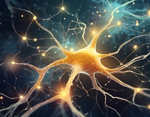 illustration of high neural connections, higher nervous activity, nervous system - obrazy, fototapety, plakaty