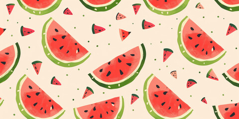 Immerse yourself in the refreshing allure of summer with this vibrant watermelon pattern background. Each slice of juicy watermelon exudes irresistible freshness, tempting you with its delicious sweet