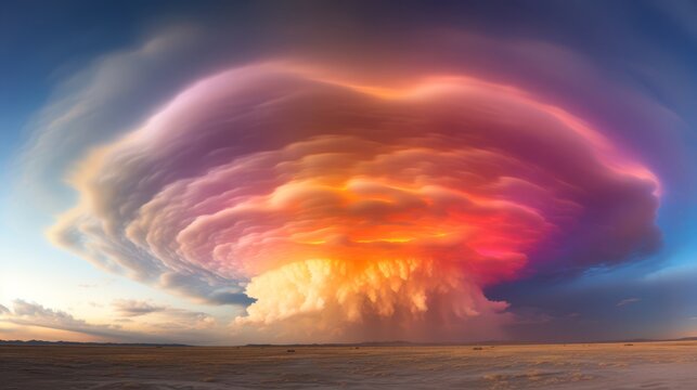 Fire rainbow across high cirrus clouds, colors vivid and expansive