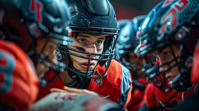 close-up shot of a non professional football player