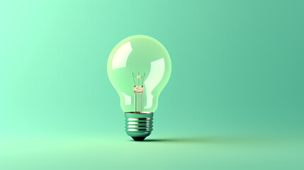 3D rendering green light bulb, World Environment Day