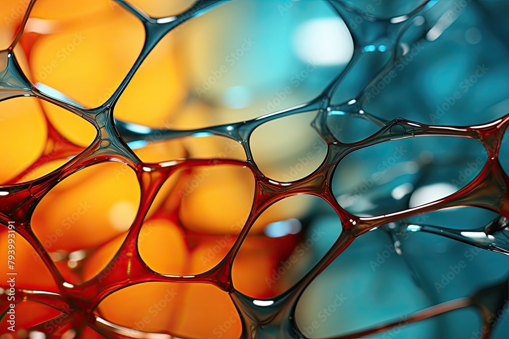 Poster a detailed close-up view of a vibrant and multicolored glass object, showcasing its intricate design