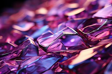 A close-up view of a bunch of purple glasses arranged neatly