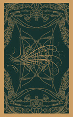 Mystical pattern. Tarot cards back design, back side