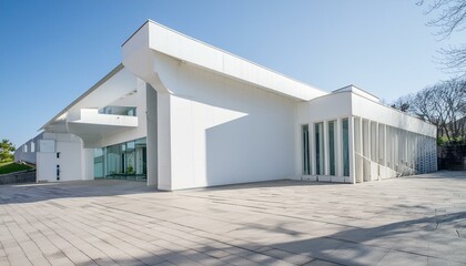 Contemporary white building with modern architecture - Powered by Adobe