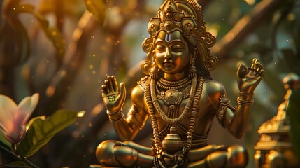 Fototapeta premium Lord ganesha statue in the forest.