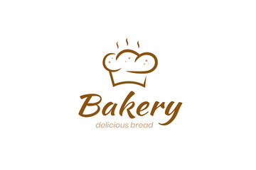baker chef logo icon design with hat chef graphic shape for bakery business logo identity