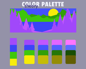blueviolet royalblue limegreen yellow color palette color theory, rgb color palette, harmonious colours catalog
