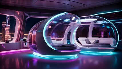 Obraz premium Galactic Rest Stops: The Evolution of Sleep Spaces in Spacecraft