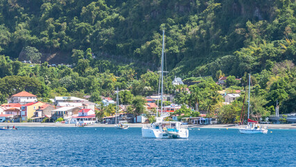 Ville de Saint Pierre dans le nord de l'île de La Martinique, Antilles Françaises.	