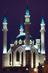 Kul Sharif mosque at night in Kazan, Tatarstan, Russia - 794005567