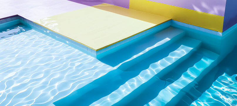 Colorful pastelswimming pool background.for design wallpaper