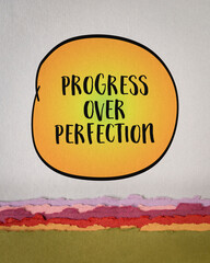 progress over perfection inspirational poster, productivity and personal development concept - 794008722