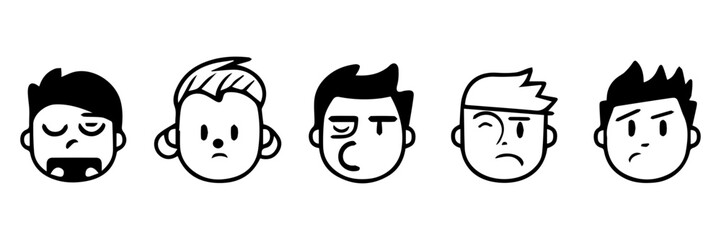 hand drawn illustration of a man face