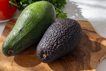 Ripe green organic avocados ready to eat, Fuerteventura, Canary islands, Spain