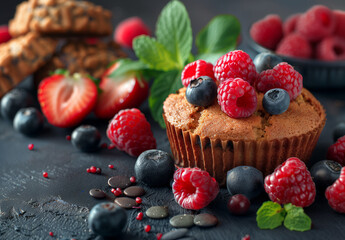 organic raspberry muffins, low-sugar gluten free