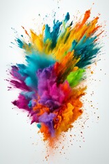 Fototapeta na wymiar b'Colorful powder explosion on white background'