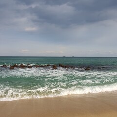 sea wave sky blue