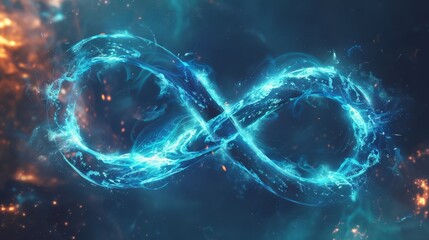 Infinity symbol on a deep velvety blue background